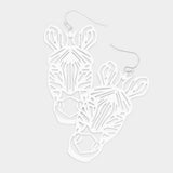 Brass Metal Cutout Zebra Dangle Earrings - Madeline Love - Flyclothing LLC