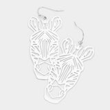 Brass Metal Cutout Zebra Dangle Earrings - Madeline Love - Flyclothing LLC