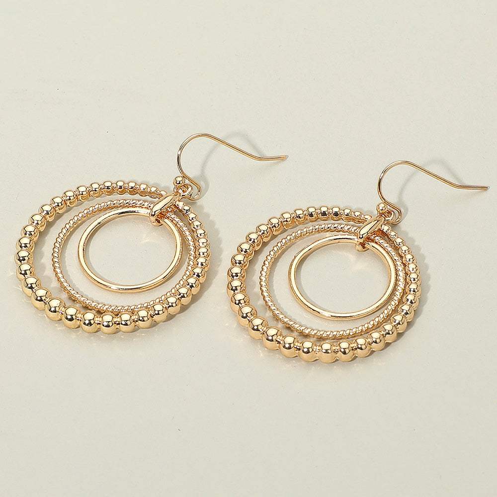Metal Bubble Layered Hoop Dangle Earrings - Madeline Love - Flyclothing LLC