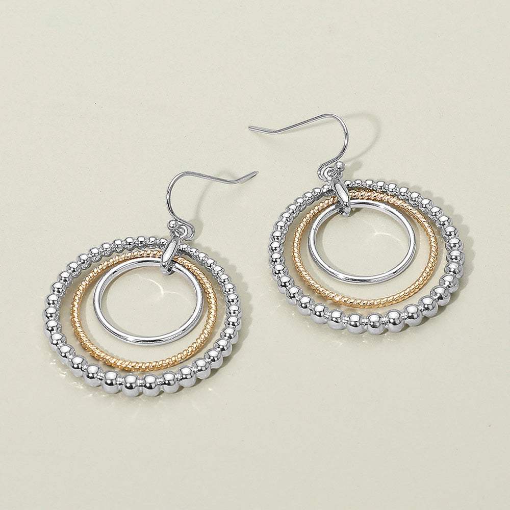 Metal Bubble Layered Hoop Dangle Earrings - Madeline Love - Flyclothing LLC