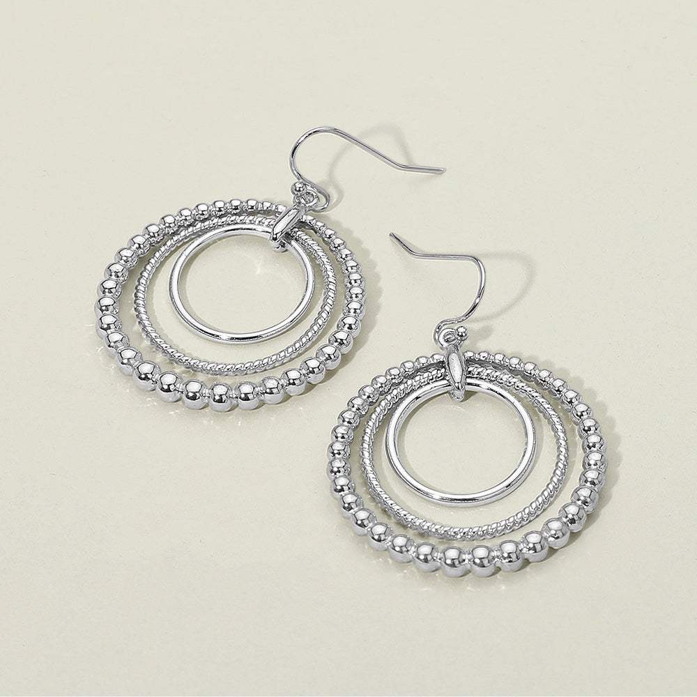 Metal Bubble Layered Hoop Dangle Earrings - Madeline Love - Flyclothing LLC