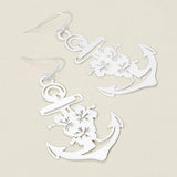 Brass Metal Cutout Anchor Dangle Earrings - Madeline Love - Flyclothing LLC