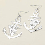 Brass Metal Cutout Anchor Dangle Earrings - Madeline Love - Flyclothing LLC