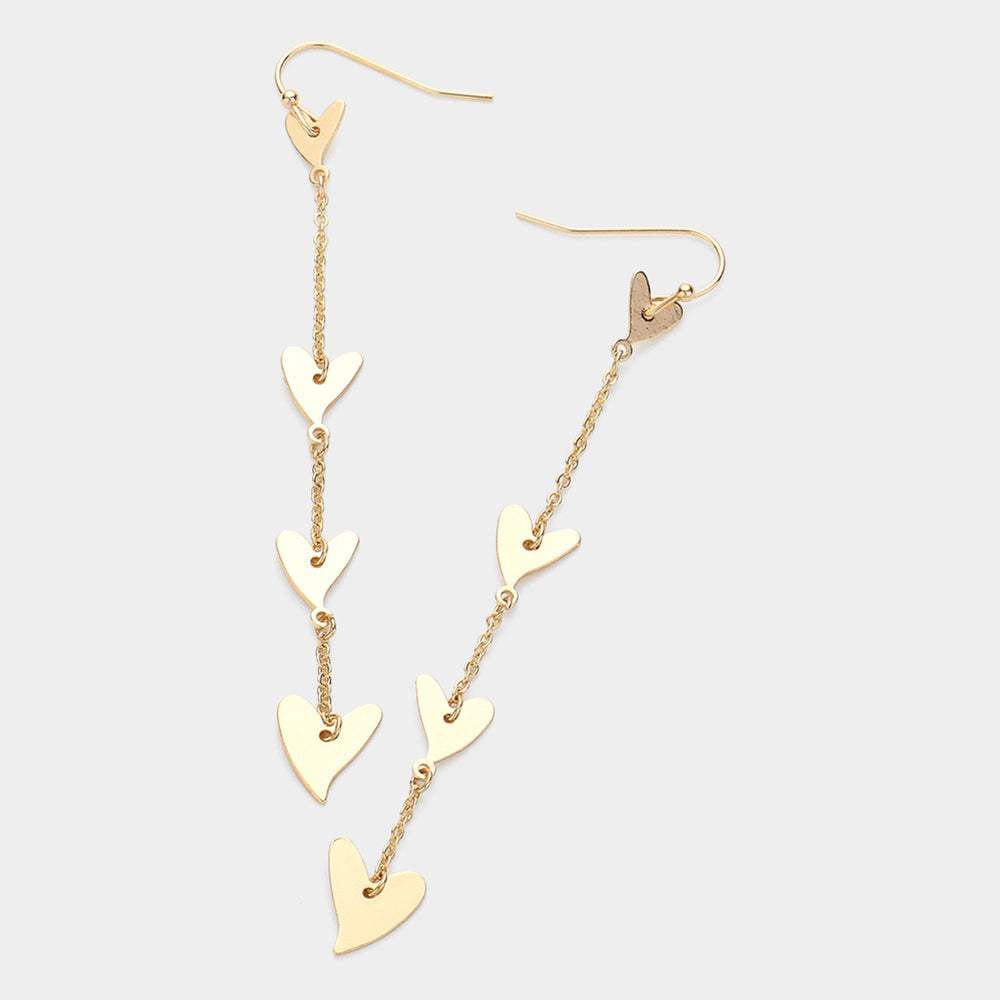 Metal Heart Link Dropdown Earrings - Madeline Love - Flyclothing LLC