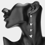 Metal Heart Link Dropdown Earrings - Madeline Love - Flyclothing LLC
