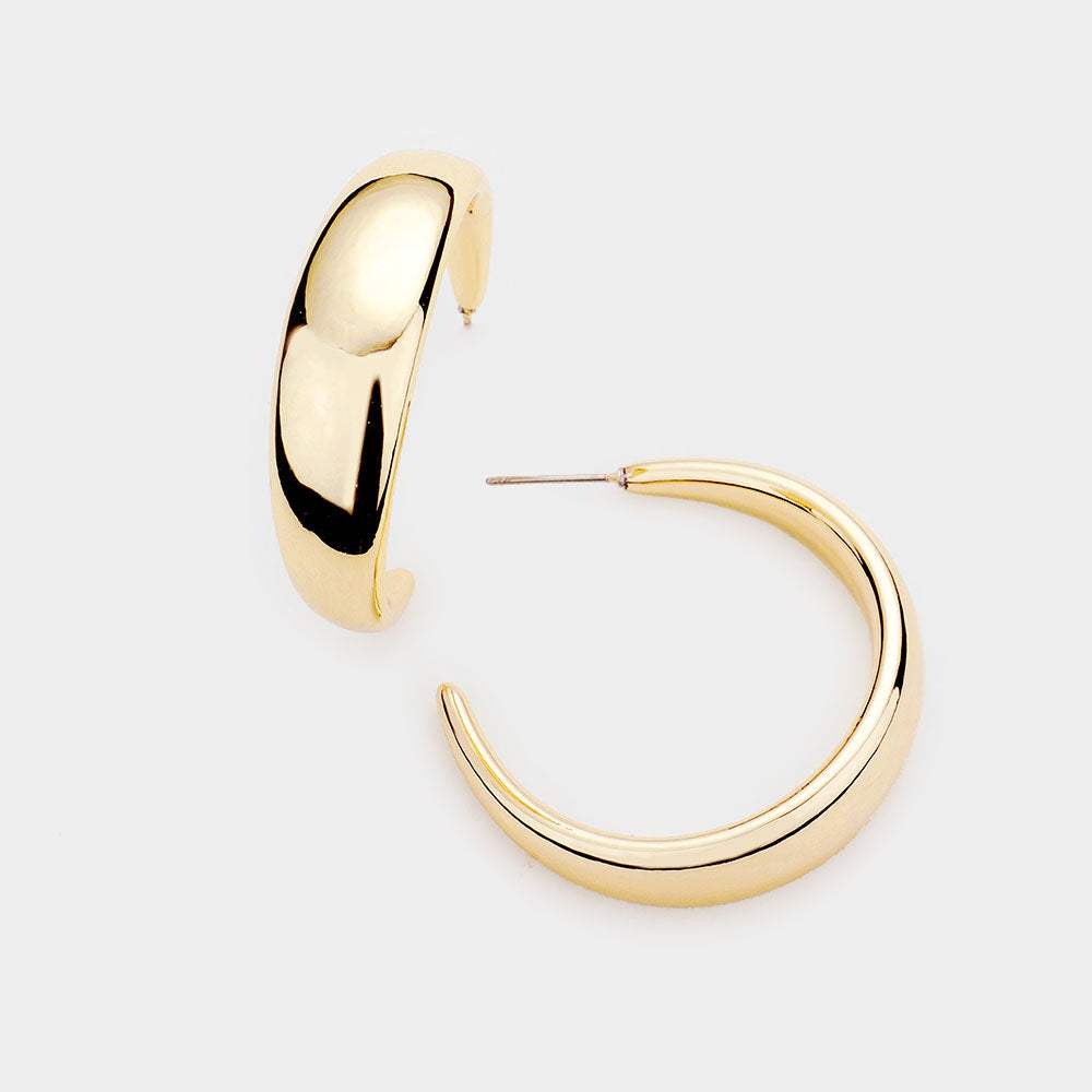 Metal Half Hoop Earrings - Madeline Love - Flyclothing LLC