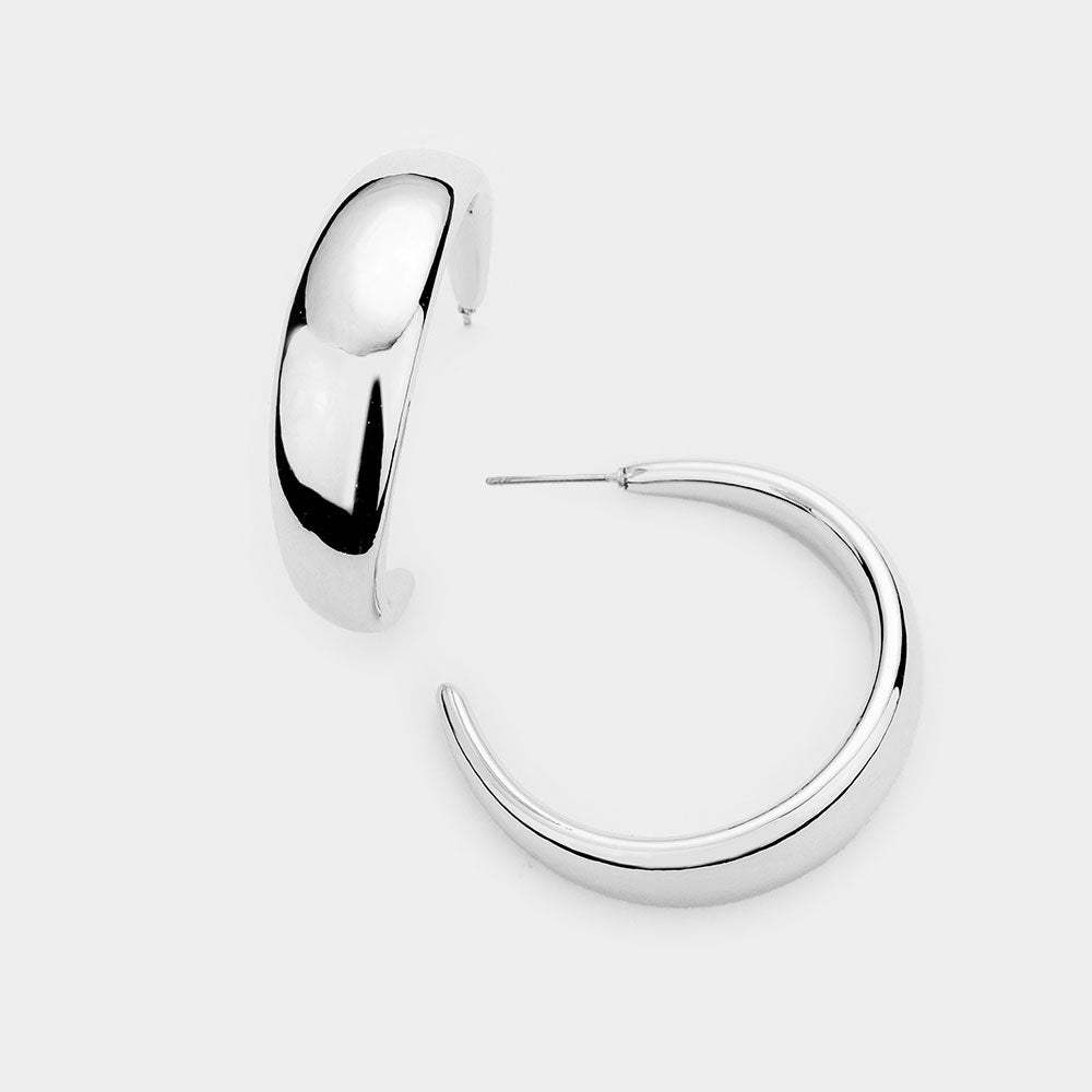 Metal Half Hoop Earrings - Madeline Love - Flyclothing LLC