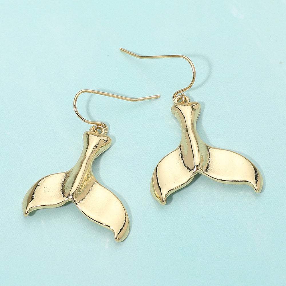 Metal Whale Tale Drop Dangle Earrings - Madeline Love - Flyclothing LLC