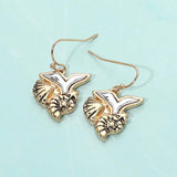 Metal Whale Tail Starfish Conch Shell Dangle Earrings - Madeline Love - Flyclothing LLC
