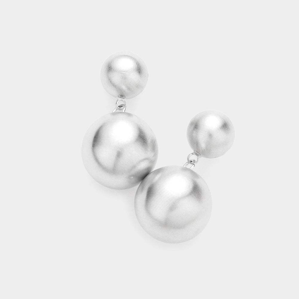 Double Metal Ball Link Dangle Earrings - Madeline Love - Flyclothing LLC