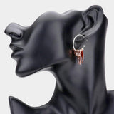 Half Hoop Metal Cat Dangle Earrings - Madeline Love - Flyclothing LLC