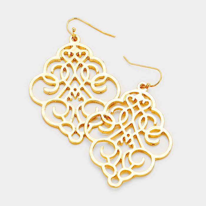 Floral Filigree Drop Earrings - Madeline Love - Flyclothing LLC