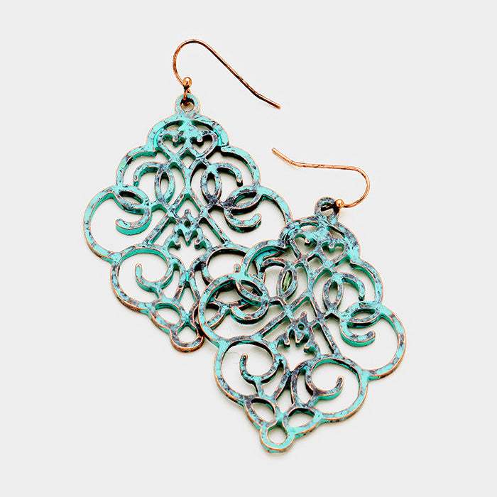 Floral Filigree Drop Earrings - Madeline Love - Flyclothing LLC