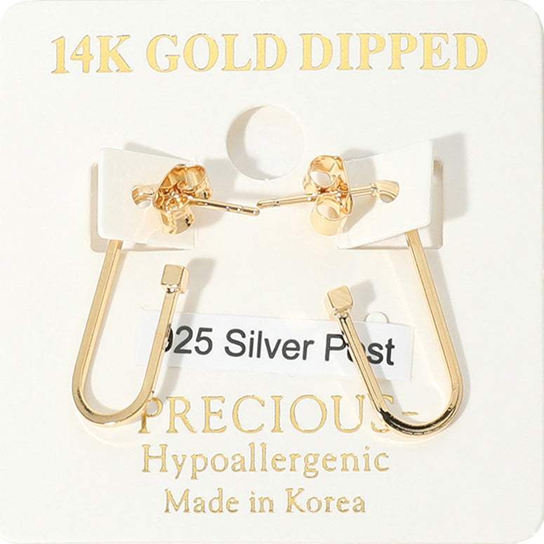 14K Gold Dipped Hypoallergenic Mini Oval Hoop Earrings - Madeline Love - Flyclothing LLC
