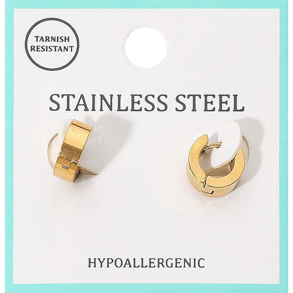 Stainless Steel Mini Huggie Hoop Earrings - Madeline Love - Flyclothing LLC