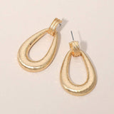 Hammered Metal Teardrop Door knocker Earrings - Madeline Love - Flyclothing LLC