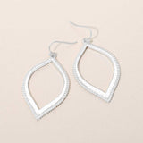 Textured Metal Open Frame Earrings - Madeline Love - Flyclothing LLC
