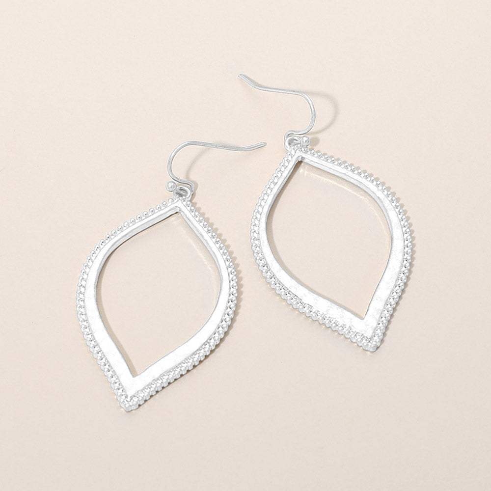 Textured Metal Open Frame Earrings - Madeline Love - Flyclothing LLC