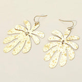 Splash Metal Leaf Link Dangle Earrings - Madeline Love - Flyclothing LLC