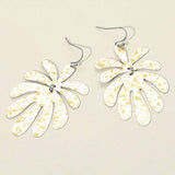Splash Metal Leaf Link Dangle Earrings - Madeline Love - Flyclothing LLC