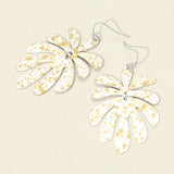 Splash Metal Leaf Link Dangle Earrings - Madeline Love - Flyclothing LLC