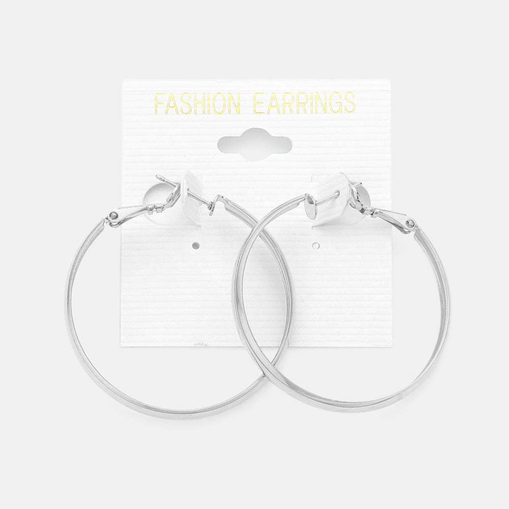 1.6 Inch Metal Hoop Earrings - Madeline Love - Flyclothing LLC