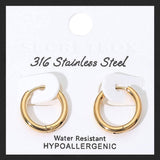 SECRET BOX Stainless Steel Huggie Hoop Earrings - Madeline Love - Flyclothing LLC