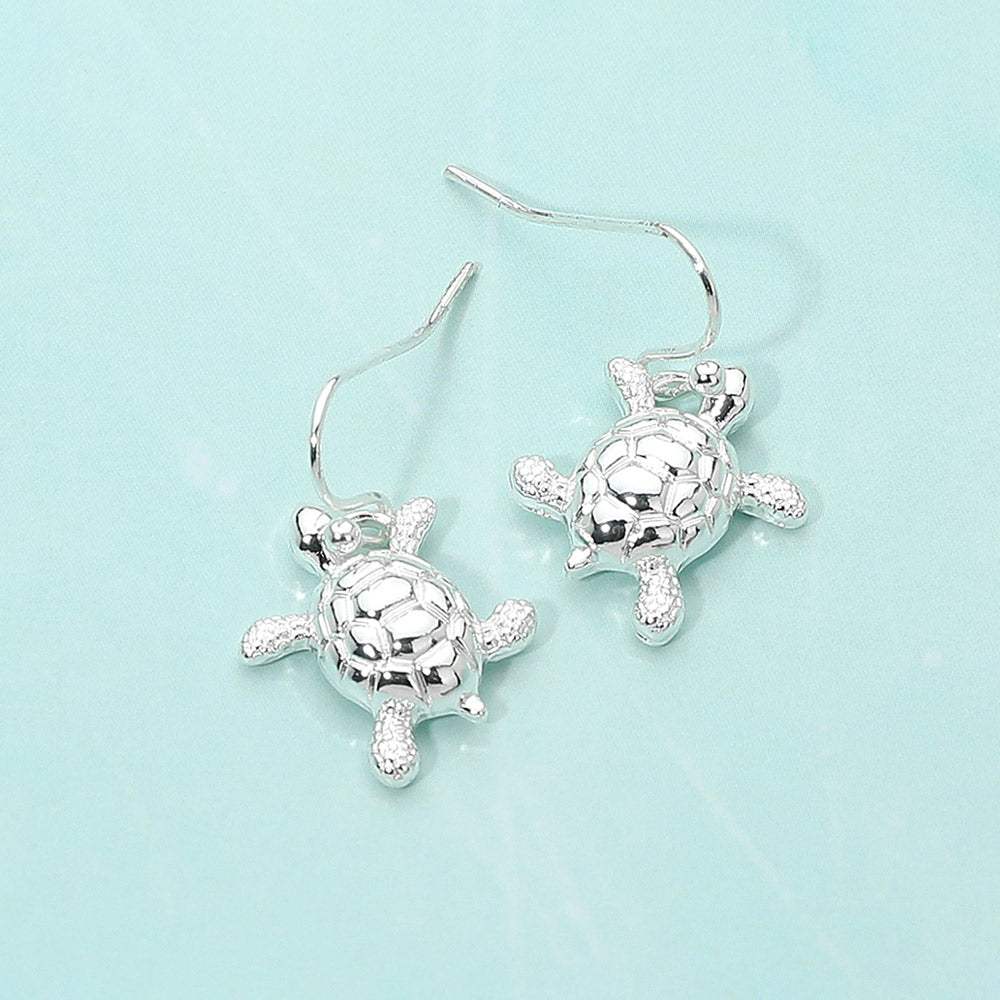Metal Sea Turtle Dangle Earrings - Madeline Love - Flyclothing LLC