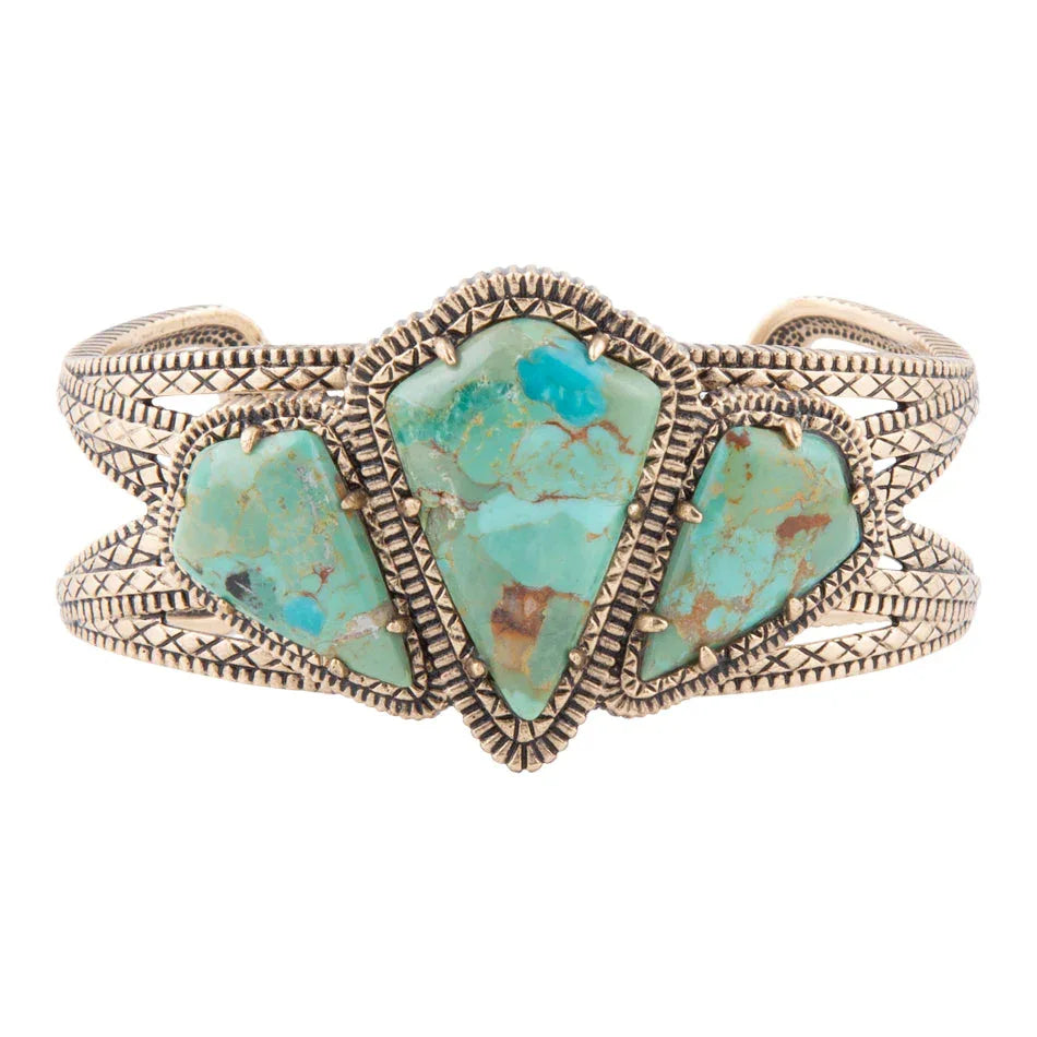 Maltese Blue Turquoise Golden Cuff Bracelet - Barse Jewelry - Flyclothing LLC