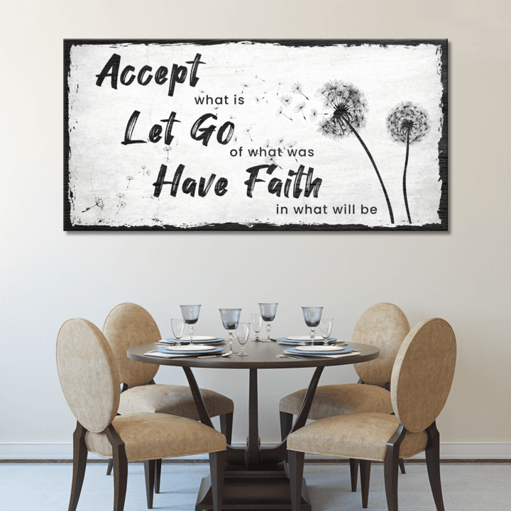 Accept, Let Go, Have Faith Sign - Tailored Canvases - Flyclothing LLC