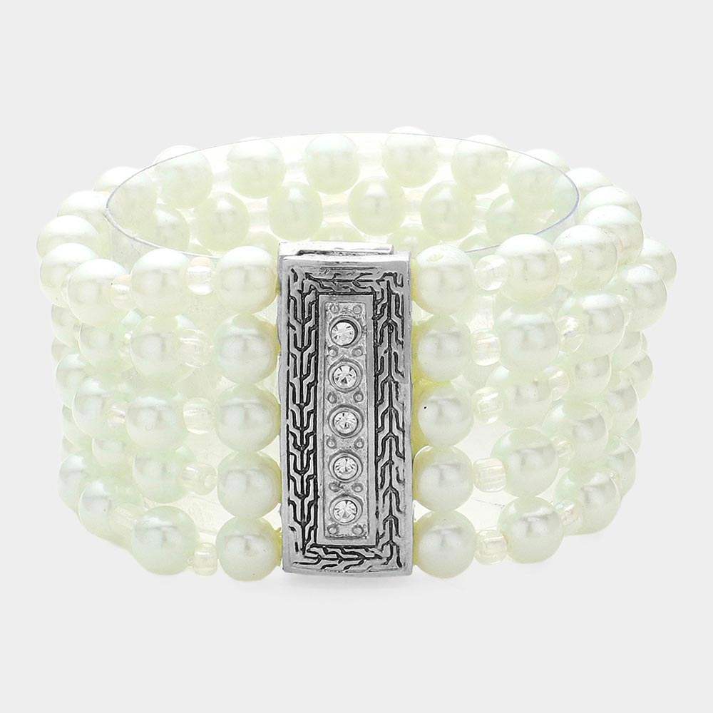 Pearl Strand Magnetic Bracelet - Madeline Love - Flyclothing LLC