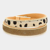 Animal Patterned Calf Magnetic Wrap Bracelet - Madeline Love - Flyclothing LLC
