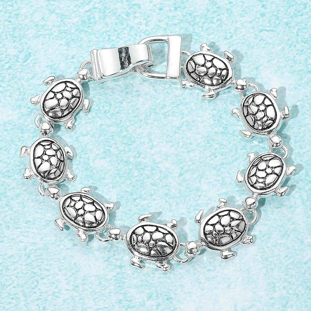 Antique Metal Turtle Link Magnetic Bracelet - Madeline Love - Flyclothing LLC