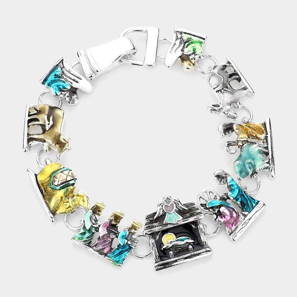 Religious Enamel Metal Link Magnetic Bracelet - Madeline Love - Flyclothing LLC