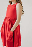 Red Tank Pocket Twirl Dress - Mila & Rose ® - Flyclothing LLC