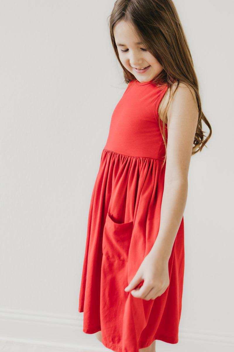 Red Tank Pocket Twirl Dress - Mila & Rose ® - Flyclothing LLC