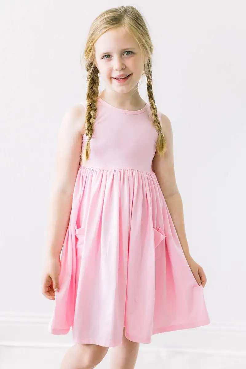 Bubblegum Pink Tank Pocket Twirl Dress - Mila & Rose ® - Flyclothing LLC