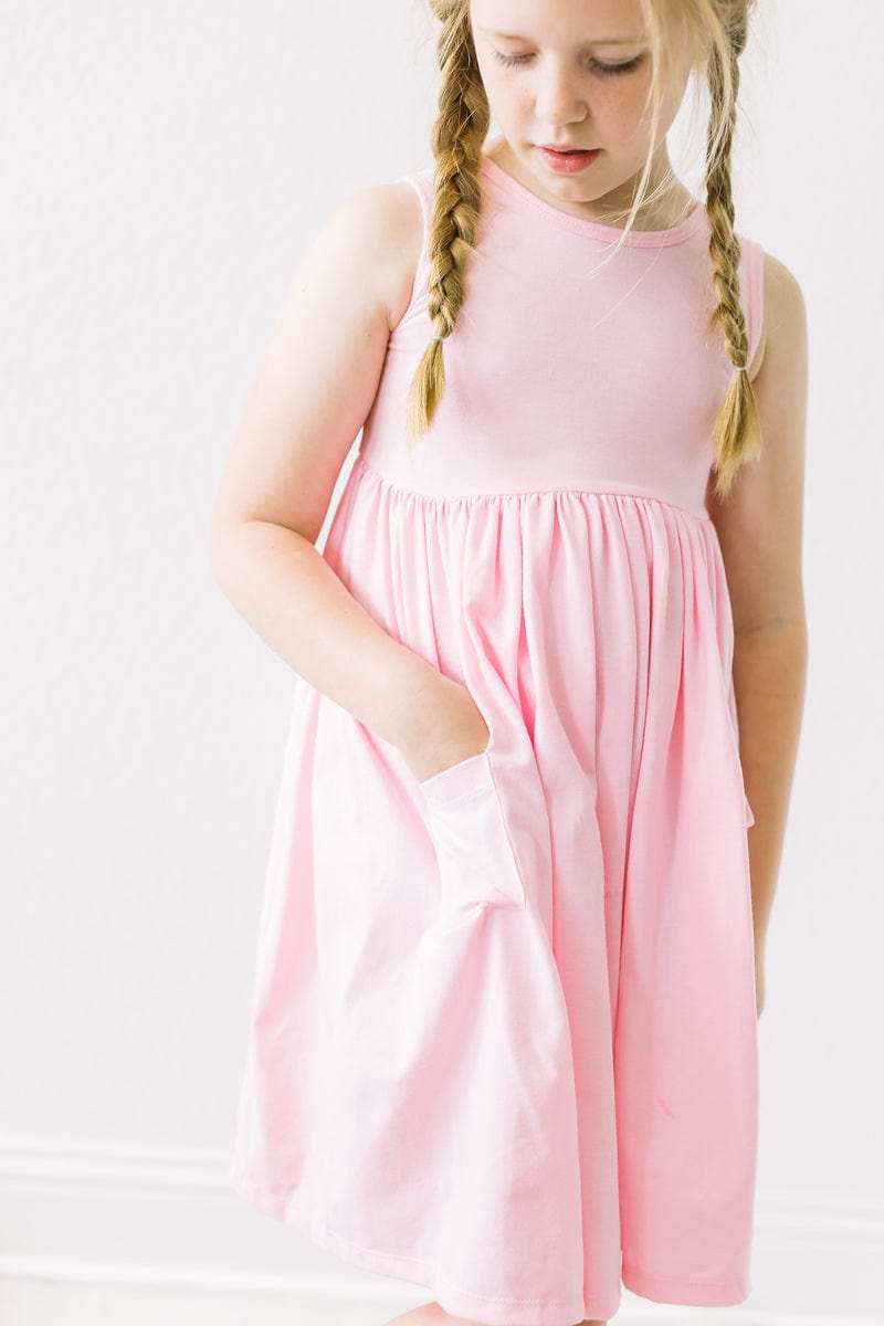 Bubblegum Pink Tank Pocket Twirl Dress - Mila & Rose ® - Flyclothing LLC
