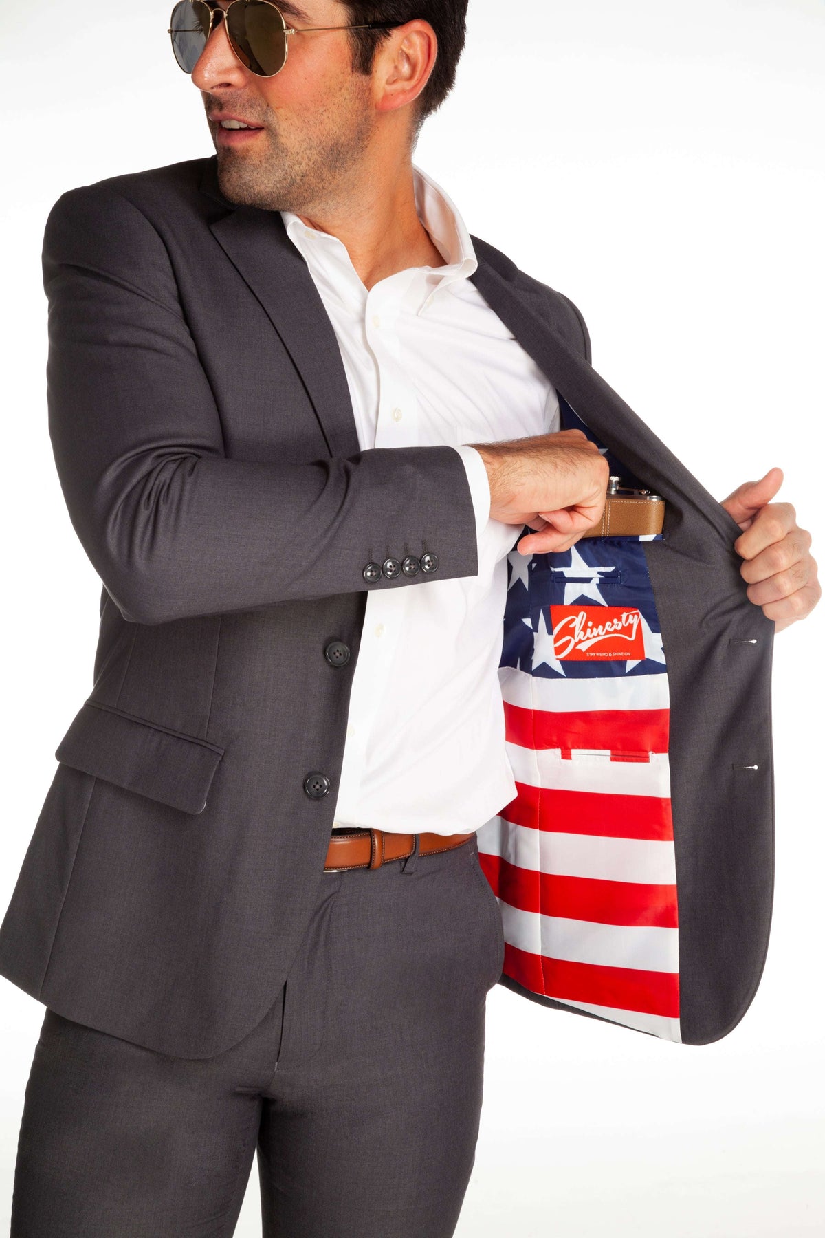 The Grey Madison | American Flag Lined Suit - Shinesty - Flyclothing LLC