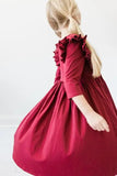 SALE Burgundy Ruffle Twirl Dress - Mila & Rose ®