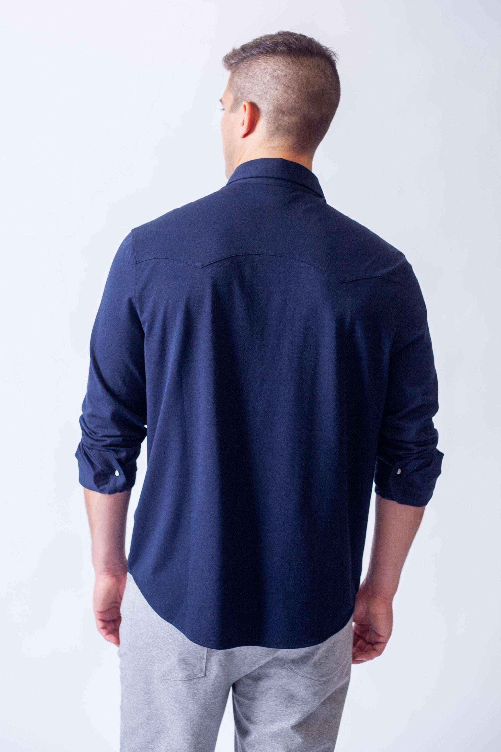 Buki’s Cinqo Western Tech Shirt - Navy - Buki - Flyclothing LLC