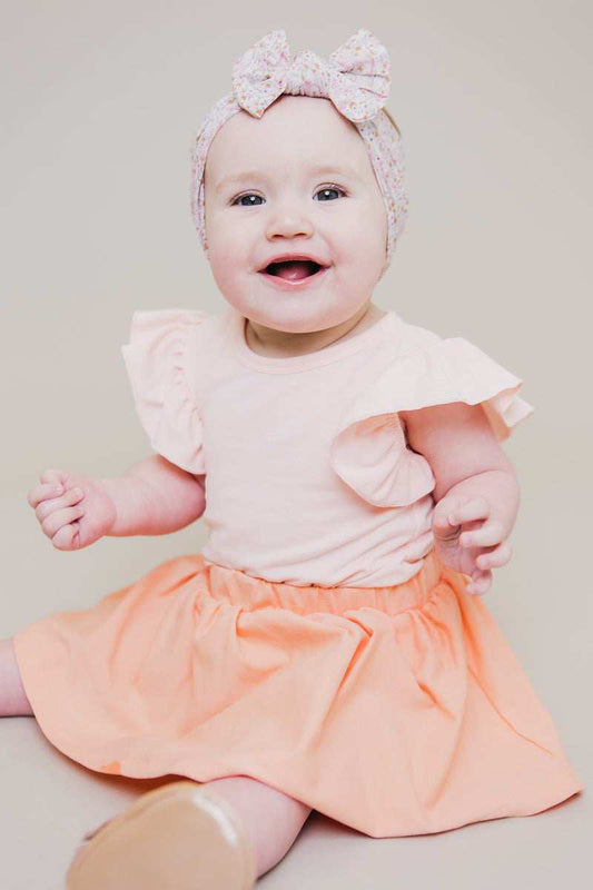 Peach S/S Flutter Bodysuit - Mila & Rose ® - Flyclothing LLC