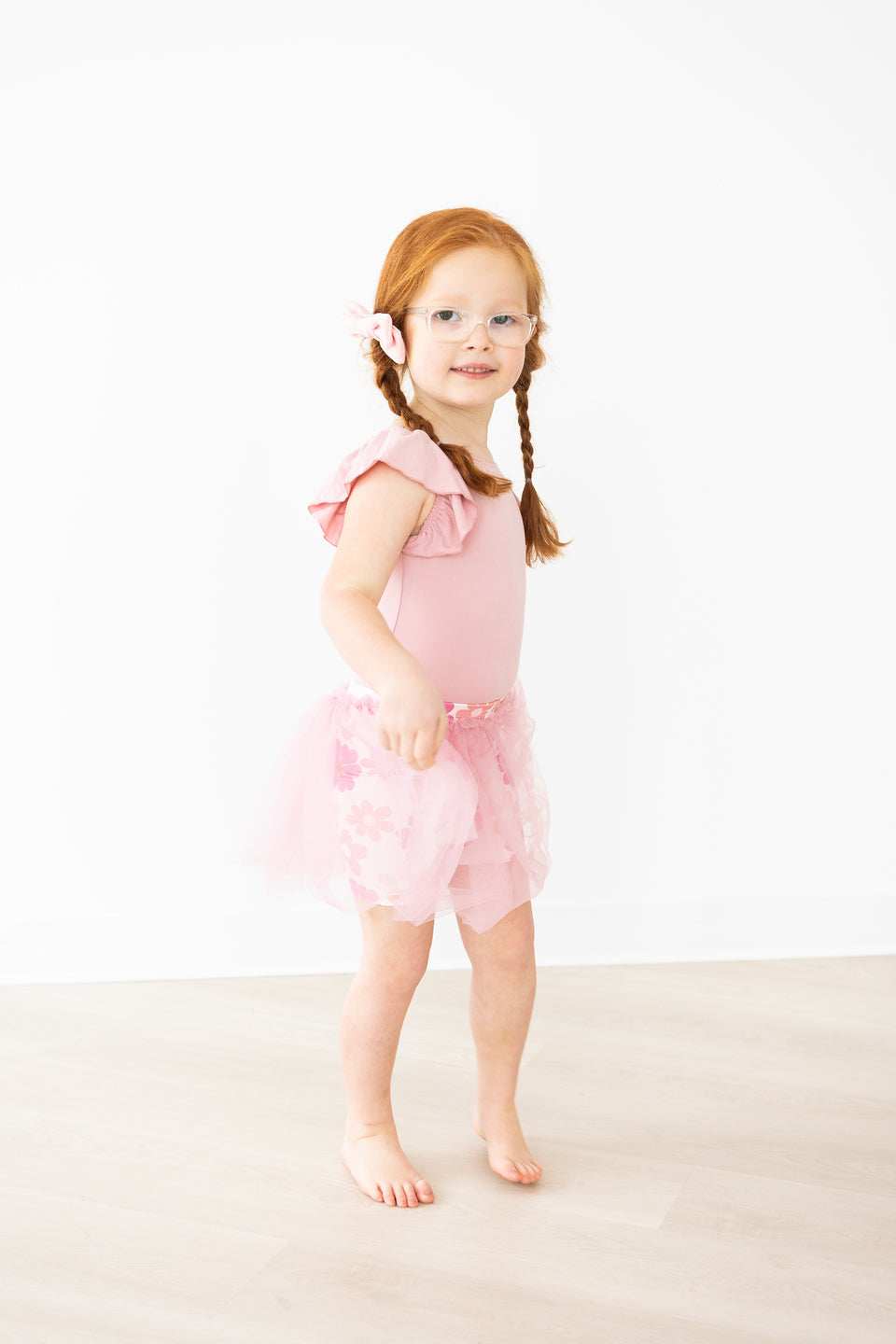 Vintage Pink S/S Flutter Sleeve Leotard - Mila & Rose ® - Flyclothing LLC