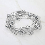 5PCS - Ball Metal Bar Beaded Stretch Multi Layered Bracelets - Madeline Love - Flyclothing LLC