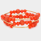 3PCS - Shamballa Ball Faceted Beaded Stretch Bracelets - Madeline Love - Flyclothing LLC