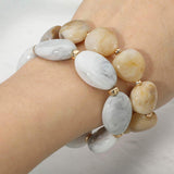 2PCS - Marbled Resin Pebble Beaded Stretch Multi Layered Bracelets - Madeline Love - Flyclothing LLC