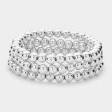 3PCS - Metal Ball Stretch Bracelets - Madeline Love - Flyclothing LLC