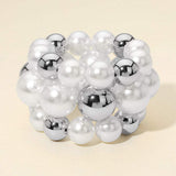 3PCS - Bold Pearl Metal Ball Beaded Stretch Multi Layered Bracelets - Madeline Love - Flyclothing LLC
