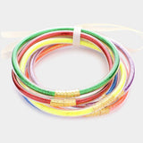 6PCS - Glitter Jelly Tube Bangle Bracelets - Madeline Love - Flyclothing LLC