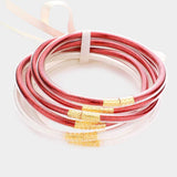 6PCS - Glitter Jelly Tube Bangle Bracelets - Madeline Love - Flyclothing LLC